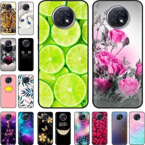Fashion Flower Phone Case for Redmi Note 9T 5G Soft Silicone Back Cover for Xiaomi Redmi Note 9t 9 t Global TPU Case Black Etui