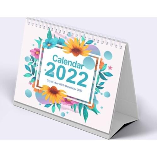 2021-2022 Desk Calendar - Standing Flip 2021-2022 Desktop Calendar with Thick
