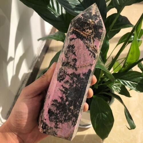 Beautiful natural Rose obelisk point quartz crystal rod healing natural crystal Reiki healing 450-500g