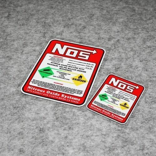 NO.S283 NOS Nitrous Oxide Systems Acceleration Modified Car Interior Warning Stickers Car Door Stickers and Decals