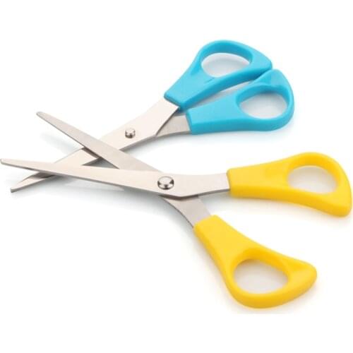Stainless steel scissors household plastic handle student stationery manual office art paper cutting civil scissors