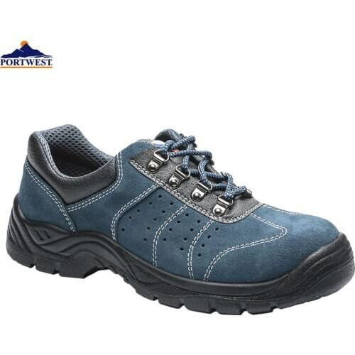 Portwest Cow Suede Leather Safety Shoes Breathable Steel Toecap Male Anti-static Footwear Anti-smashing Working shoes