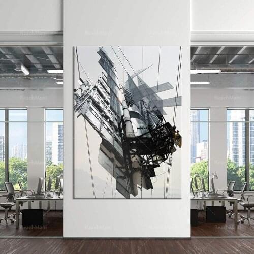 Poster Abstract Architecture London Lloyd’s Building - London City Hall Photoshop Montage Remixé