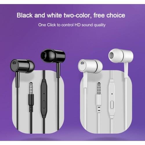 2 Color Optional 3.5MM In-ear Wired Earphone With Mic Earbuds Headset For IPhone 7 Huawei Cell Phone Computer Headphone