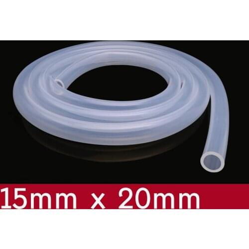 Transparent Flexible Silicone Tube ID 15mm x 20mm OD Food Grade Non-toxic Drink Water Rubber Hose Milk Beer Soft Pipe Connect
