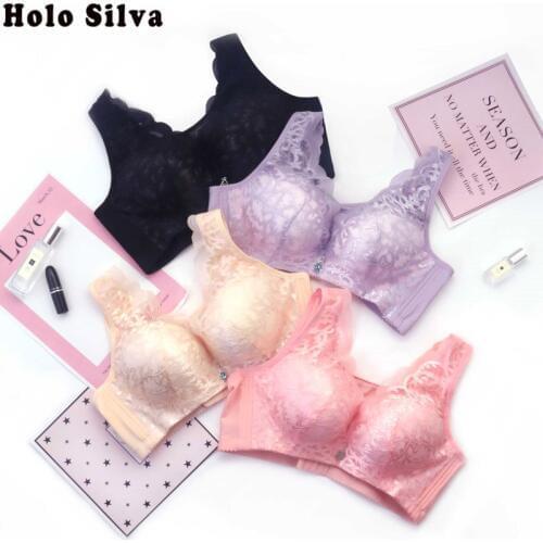 Push Up Thin Cup Vest Type No Rims Women Bra Large Size 90C 95C 100C Wire Free Adjustable Push Up Unlined Back Closure Lady Bras