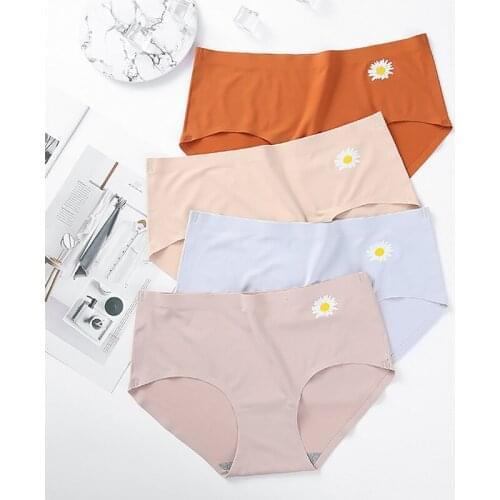 Sexy Ice Silk Panties Underwear Woman Comfortable Lingerie Female Intimates Panty Womens Lace Underpants