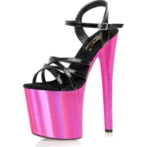 Mclubgirl 20CM Sexy Pole Dance High Heels Model Catwalk Female Sandals Nightclub Hate Sky High Platform Women Sandals LYP