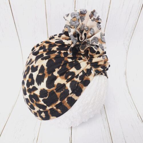 Newborn top knot cap Baby Leopard turban Infant Knot hat Accessoire Head Wrap Headwarps For Girls Faixa Cabelo Para Bebe H260S
