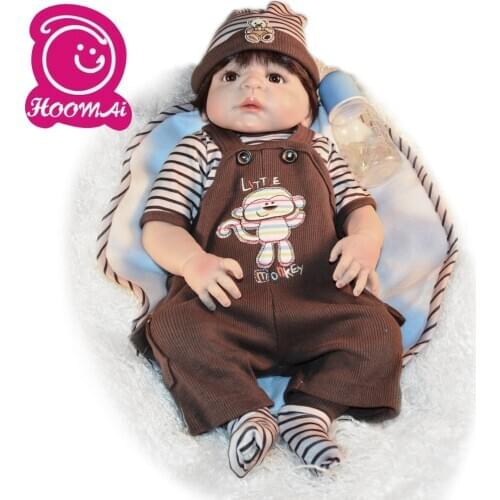 23inch Silicone Boy Dolls Action Figure Toys Reborn Babe Child BoysToys Newborn Dolls Boneca Babies Doll Children Birthday Gift