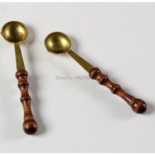 Vintage 1pc Wax Stamp Sealing Wax Spoon Vintage Wood Handle Spoon Stamps Spoon Antique