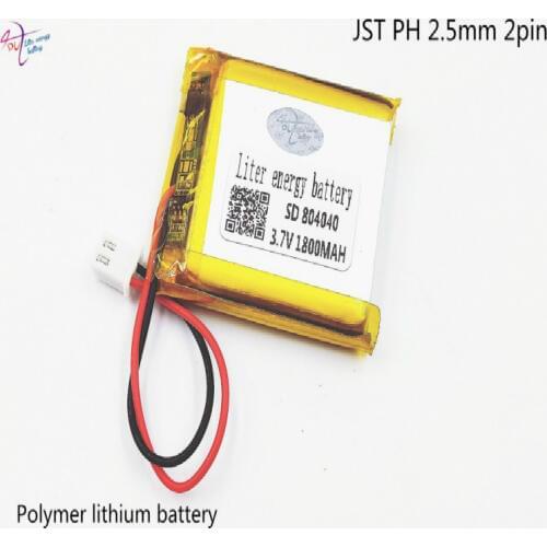 XHR-2P 2.54 1800mAh 804040 3.7V lithium polymer battery 853838 story machine monitoring mobile speakers