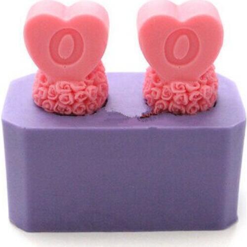Valentines day 3D heart shape O letter design soap mold Cake decoration mold Cake mold manual Handmade soap mold candle