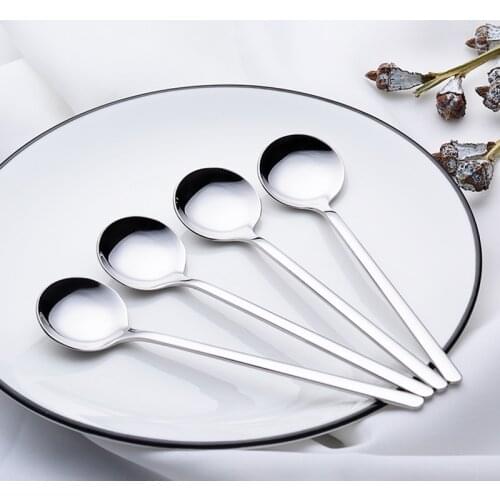 4Pcs/8Pcs Set Karean Coffee Spoon Stainless Steel With Slim Handle Spoon Tea Home Kitchen Tableware Spoons