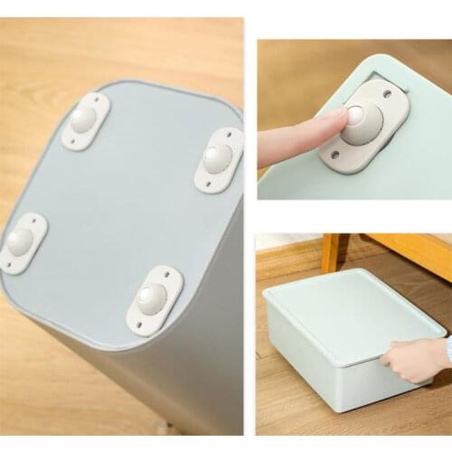 4Pcs Adhesive Casters Pulley Rollers For Cabinet Drawer Storage Box Trash Can