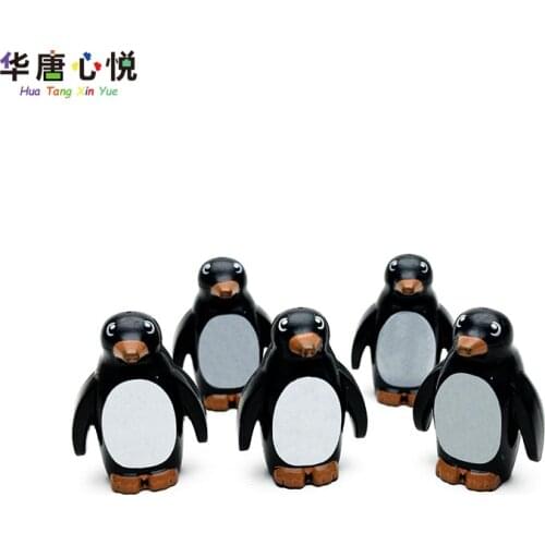 City Animals 5 PCS A Set Little Penguins Toys For Children Accessories DIY Models Compatible Building Blocks Animal Gifts Brick