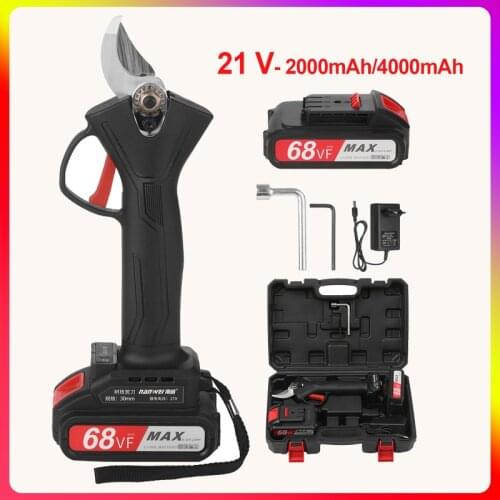 21V Brushless Electric Pruner Cordless Electric Pruning Shears Tree Branch Pruning Wood Cutter Garden Clippers Battery Powered