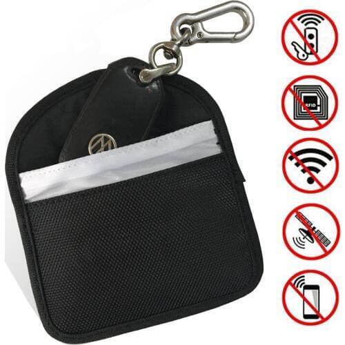 Faraday Car Key FOB Signal Blocker Bags Credit Card RFID Signal Shielding Bag Cover Keychain Key for Privacy Protection BAG1069
