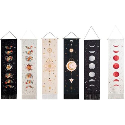 Bohemian Tapestry Tapestry Moon Phase Living Room Bedroom Art Deco Wall Hanging Decoration Crafts Plaques Signs