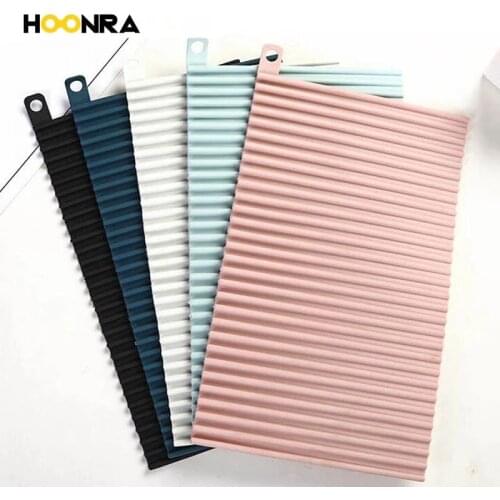 HOONRA Multifctional Silicone Drain Mat Non-slip Dish Drying Placemat Flume Draining Mat Heat Resistant Pad Kitchen Accessories