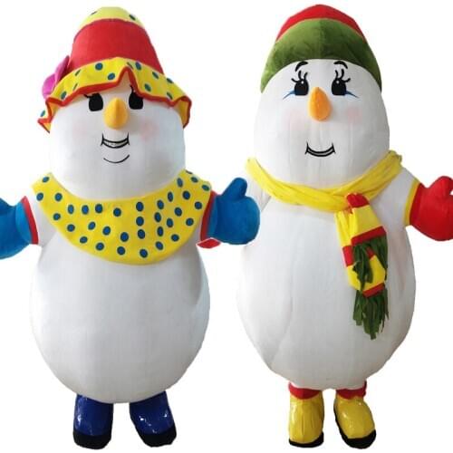 2M Inflatable Christmas Snowman Mascot Costumes Suits for 1.6M to 1.8M Adult Santa Party Cosplay Game Dress Girls Costume New