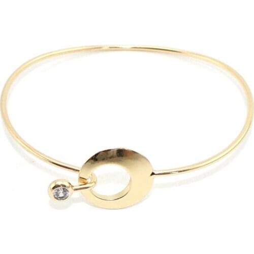 2017 New crystal jewelry simple copper Hollow out cuff bracelets & bangles for women