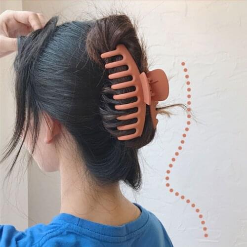 New Women Elegant Colorful Matte Geometric Hair Claws Bathe Hairstyling Fixed Hair Clips Sweet Headband Fashion Hair Accessories