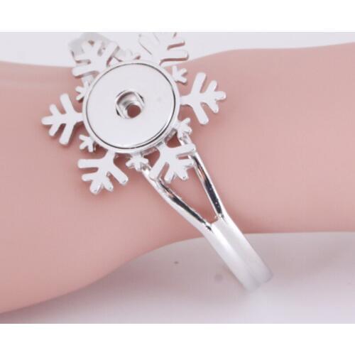 New Hot 069 Snowflake Flower Interchangeable Bracelet Bangles 18mm Snap Button Charms Metal Bracelets For Women Gift
