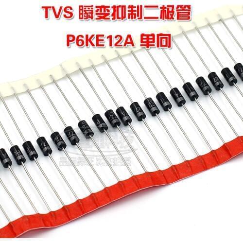 New P6KE12A TVS Transient Suppression Diode Unidirectional 12V 600W Straight DO-15