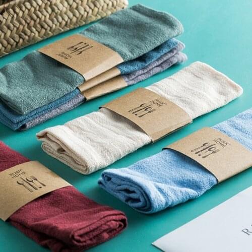 New Style Plain Cotton Linen Napkin Tea Cloth Hotel Restaurant Placemat Tablecloth Woven Linen Table Cloth Desktop Decoration