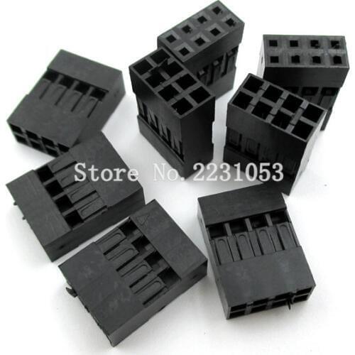 50PCS/LOT 2.54mm 2*4P 8P Plastic Dupont Jumper Wire Cable Housing Female Pin Connector 2X4P