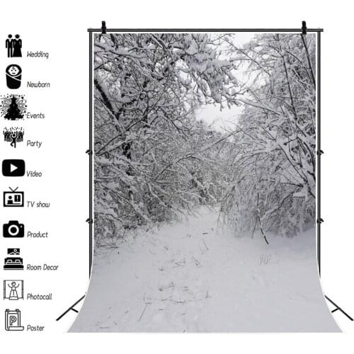 Christmas Winter Snow Forest Branches Natural Scenery Backdrop Photography Background Photozone Vinyl Photophones For Photos