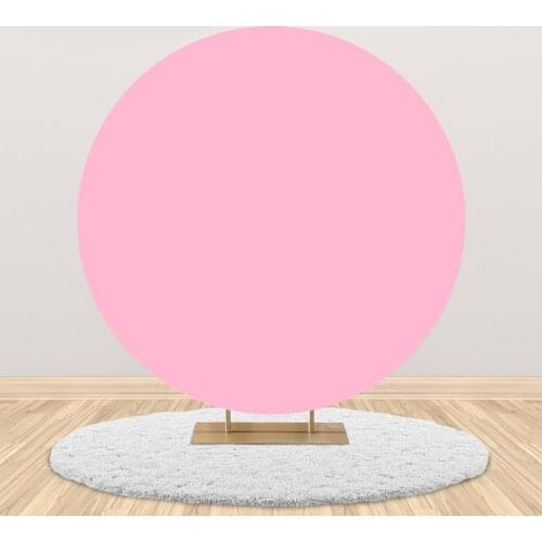 Pink Solid Color Round Circle Backdrop Pure Texture Wall Baby Portrait Backdrop Newborn Photography Background Photo Studio