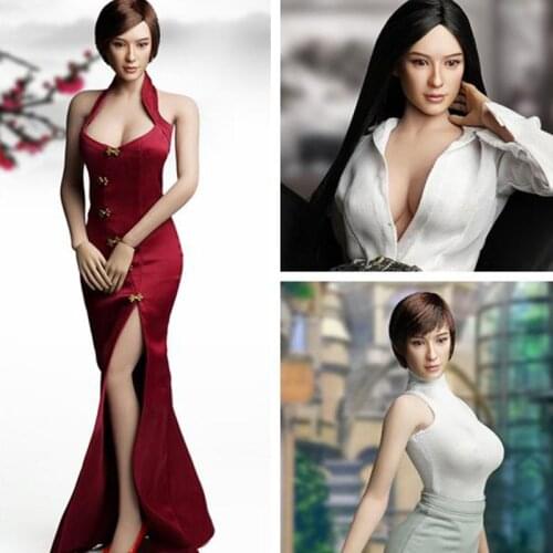 SDH013 1/6 Scale Female Asian Sun Li Head Sculpt Carved Accessory Head Sculpts Model For 12'' Woman Action Figure Accessory