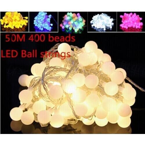 Fairy best 50m 400 twinkling LED ball string christmas lights new year holiday party wedding luminaria decoration Garland lamps