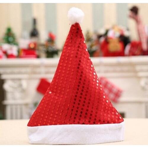 5 Colors Creative Christmas Decoration Sequins Hat Adult Child Cute Hats Xmas Holiday Party Pendant Decoratives Supplies