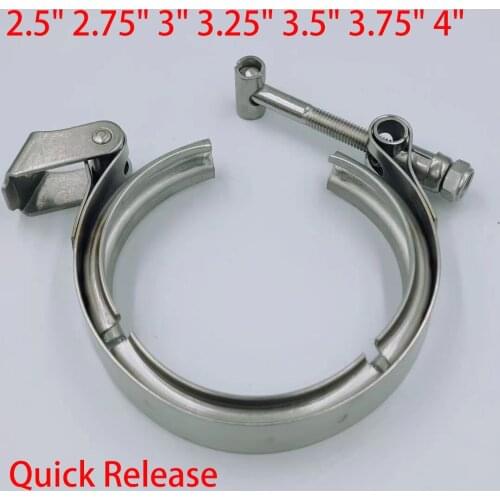 2.5" 2.75" 3" 3.25" 3.5" 3.75" 4" SS304 Universal Car Exhaust Quick Release V Band Clamp All Stainless Steel V-band Anti-Rust