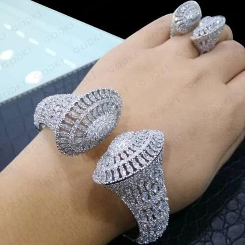 Gorgeous Brand High Quality Luxury Noble gorgeous Big Bangle Ring for Women Bridal Jewelry Sets Wedding Party Show Perfect Gift