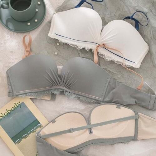 Wasteheart Women Fashion Pink Blue Cross Back Sexy Lingerie Cross Straps Invisible Cotton Panties Wireless Bra Sets Underwear