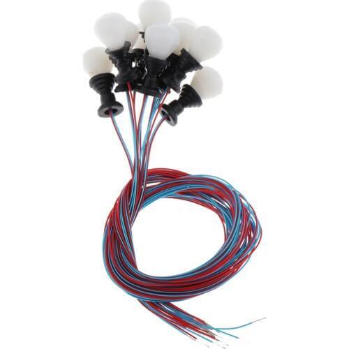 10pcs 1:100 Model Railway Train Lamp Street Lights 1.3cm HO Scale LEDs