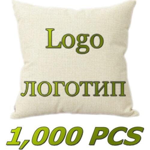 1000 PCS Wholesale Cotton Linen Cushion Cover 45x45cm Company Advertisement Promotion Gift Sofa Pillow Cases DHL Free Shipping