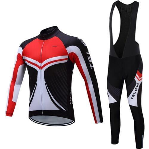 2021 Long Sleeve Cycling Dress Men Pro Bicycle Jersey BIB Pants Set Road Bike Clothing Mallot Kit Sport Wear MTB Suit Clothes