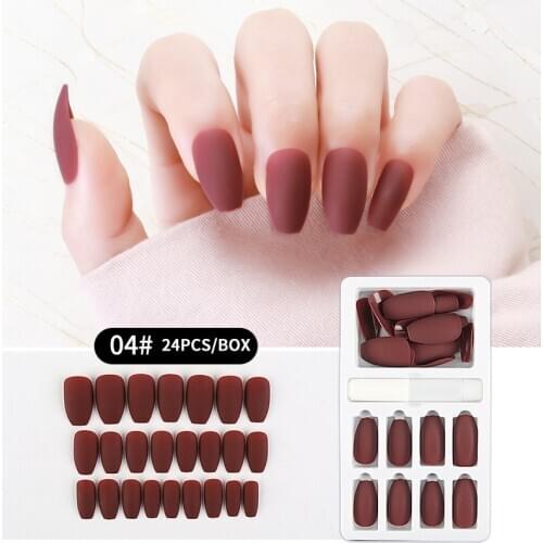 24/48PCS False Fake Nails Art Tips Beauty Manicure Nails for Extension&Protection Nail Art Design with Glue Nail Stickers