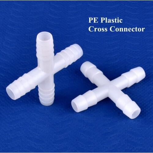 5~500pcs 9mm 10mm PE Cross Connector Aquarium Tank Air Pump Hose 4-Ways Joint Drip Irrigation System Garden Water Pipe Connector