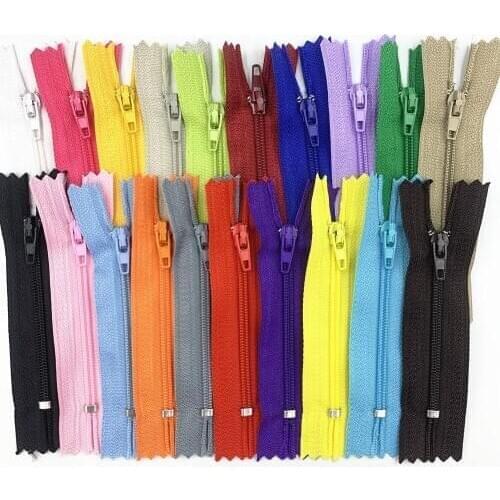50pcs 22Inch (55cm) Zippers Sewing Nylon Coil Colorful Zippers Bulk for Sewing Crafts 20 Colors