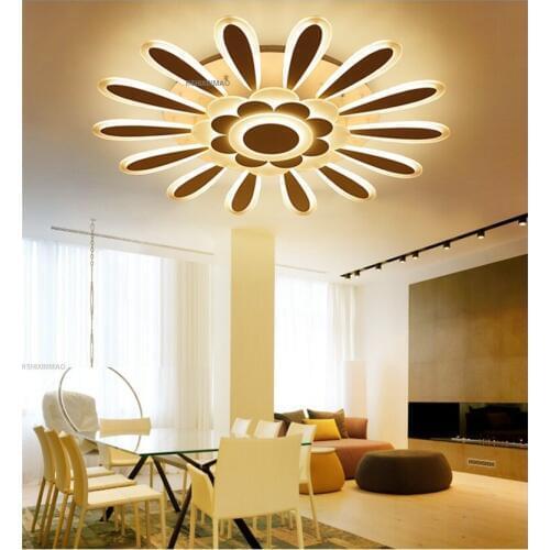 LED flower type acrylic ceiling lamp simple bedroom lamp round living room lamp hotel villa Dimming Ceiling lights AC110-240V