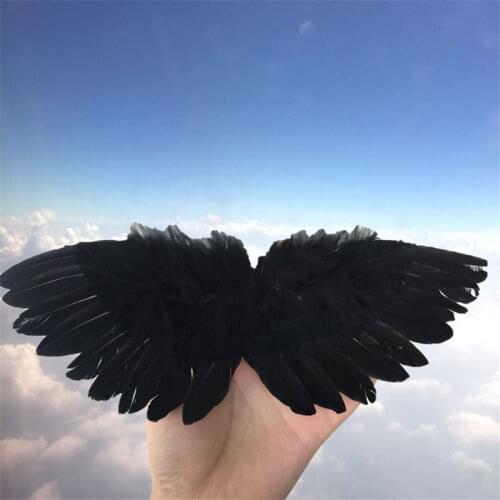White Black DIY Crafts Kids Mini Feather Angel Wing Newborn Photography Dog Pet Prop Doll Decoration Party Birthday Gift 20x10cm