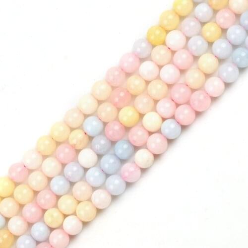 Natural Angelite Stone Morgan Beads Smooth Round Loose Spacer Bead For Making Jewelry DIY Bracelet 15'Strand 4/6/8/10/12mm