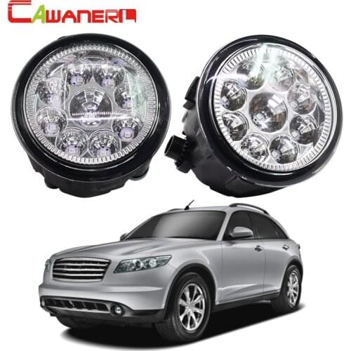 Cawanerl 1 Pair Car LED Light Right + Left Fog Light Daytime Running Light DRL H8 H11 DC 12V For Infiniti FX45 4.5L V8 2006-2008