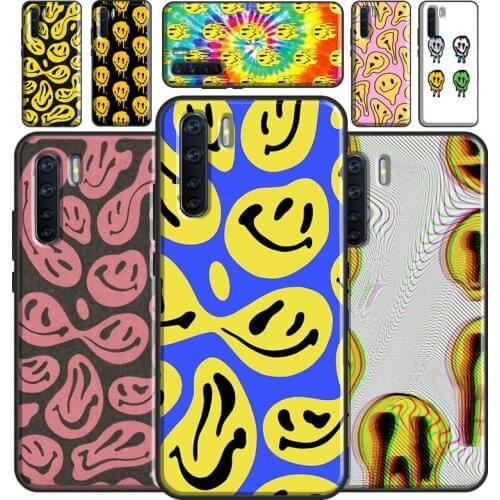 Melting Smiley Face Phone Case For OPPO A53 2020 A5 A9 A31 A52 A72 A92 A83 A91 A93 A1K A15 A3S A5S F5 F7 Cover